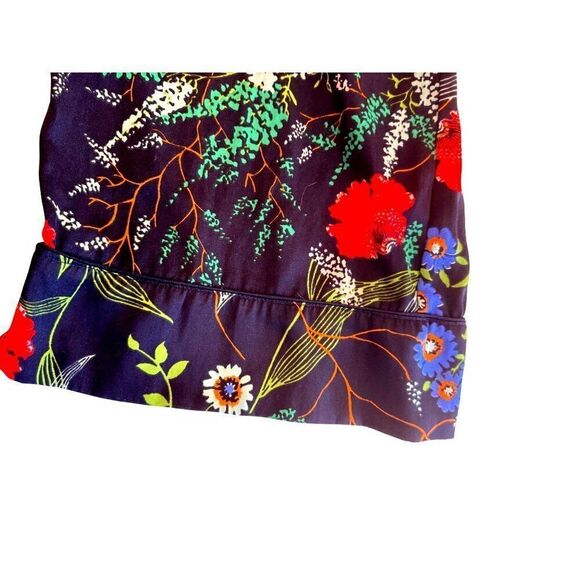Aerie Navy Floral High-Waisted Palazzo Lounge Pants - Size M EUC Satin Feel - Picture 5 of 11